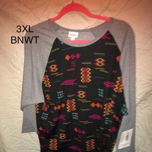 LULAROE RANDY -NWT 3XL BLACK AND GREY